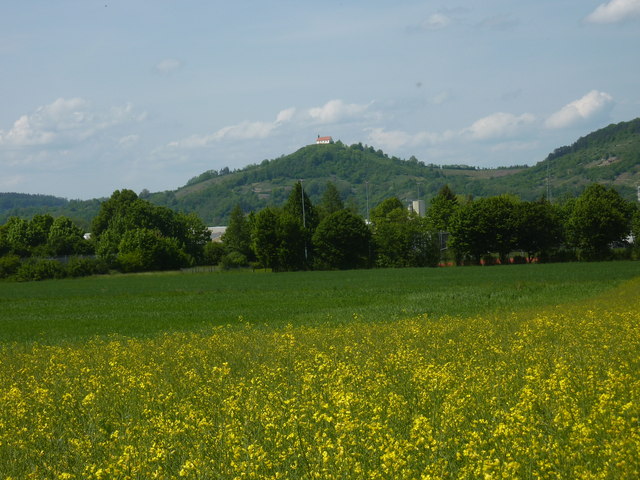 Blick über die Felder zwischen Bühl und Kilchberg zur Wurmlinger Kapelle