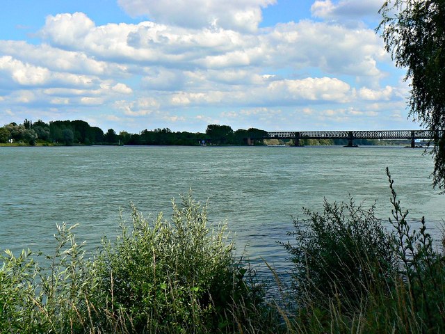 Eisenbahnbrücke über den Rhein bei Mainz (Railway bridge over the Rhine at Mainz)