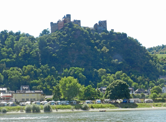 Blick aus dem Rhein im Norden Ende von Sankt Goar