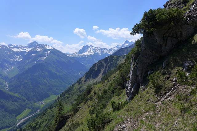 Himmelschrofen: Berglandschaft beim Abstieg zum Ostwandsteig