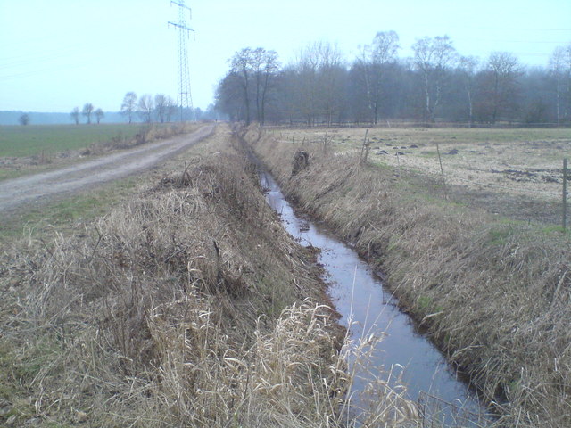 Graben und Feldweg westlich von Klein Kolshorn (Ditch and farm track west of Klein Kolshorn)