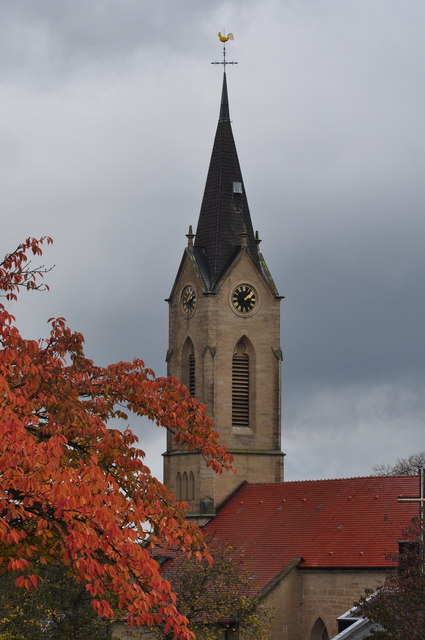 Mühlbach: Turm der evangelischen Kirche